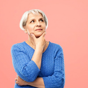 woman pondering her insurances options